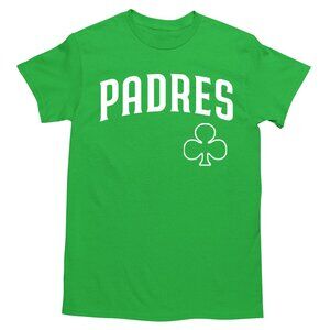 NEW San Diego Padres Wordmark St Patricks T-Shirt IRISH GREEN